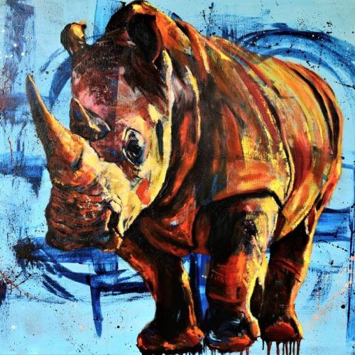 Rhino_140x100cm_1000-1ab9cacf Contemporary mixed media artist, creating colorful, uplifting art.